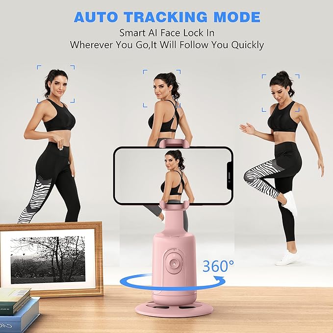 Auto Face Tracking Tripod, 360° Rotation Face Body Phone Camera Mount Smart - Image 6