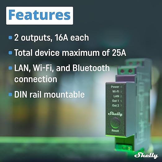 Shelly Pro 2 | Wi-Fi & LAN, 2-Channel Smart Relay | Home & Facility Automation - Image 4