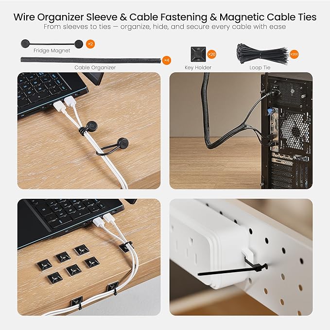 EUREKA ERGONOMIC Metal 316 PCS Cable Management Organizer Kit Cable Raceways - Image 7