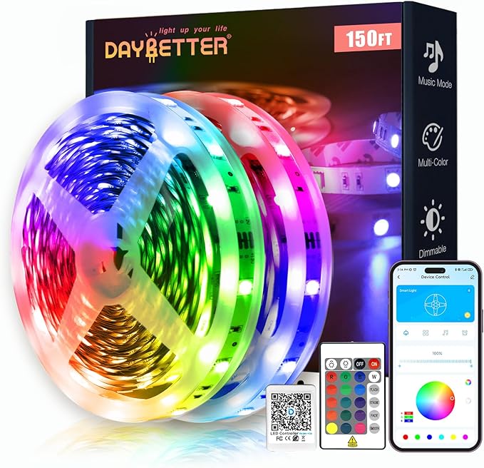 DAYBETTER 150ft Led Light Strips by DAYBETTER
