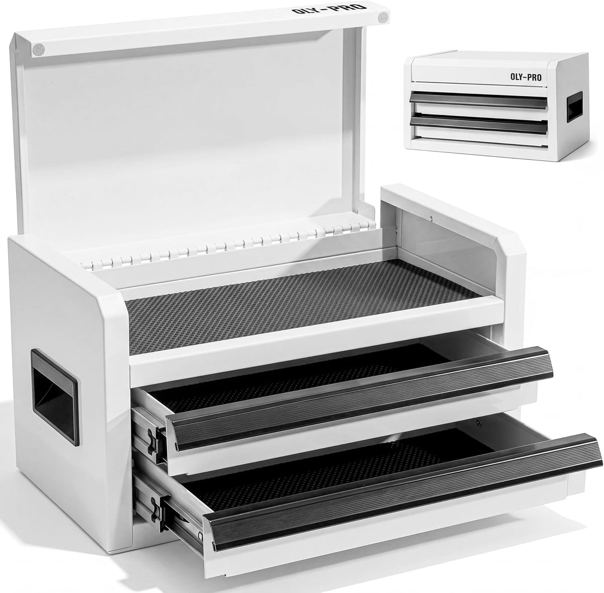 mini toolbox with 2 drawers and top storage, main product view