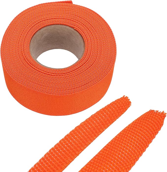 MECCANIXITY Braided Cable Sleeves Heat Shrinkable Fabric Sleeving, 1 1/4" 33ft by MECCANIXITY