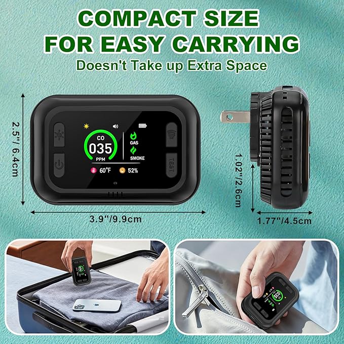 Carbon Monoxide Detector Plug in Wall, 5 in 1 Natural Gas Detector & Smoke Alarm - Image 7