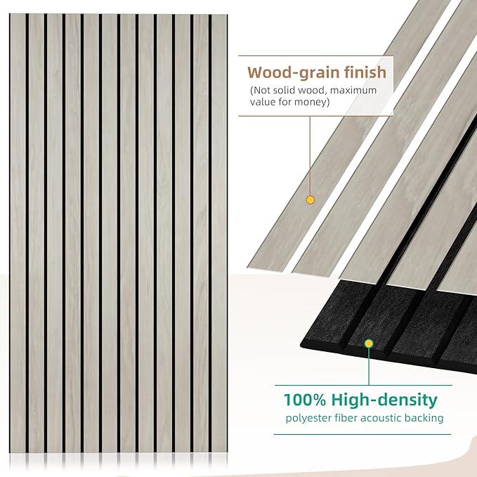 4 Pack Large Acoustic Panels 47.2”x23.6”, Decorative Acoustic Wall Panel - Image 2