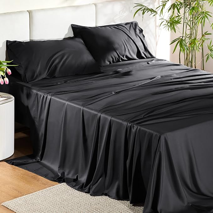 Bedsure Queen Sheets, Rayon Derived from Bamboo, Queen Cooling Sheet Set by BEDSURE