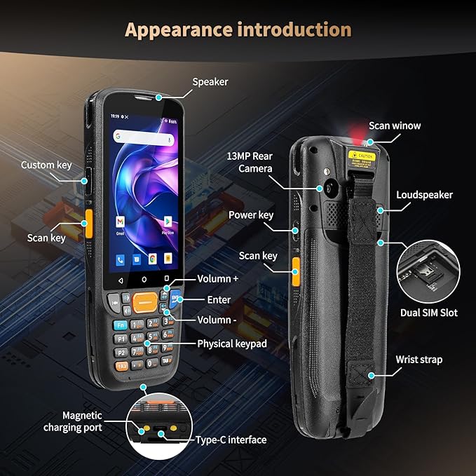 NETUM Android 11 Handheld Barcode Scanner Terminal Mobile Computer, Wi-Fi 4G BT - Image 6
