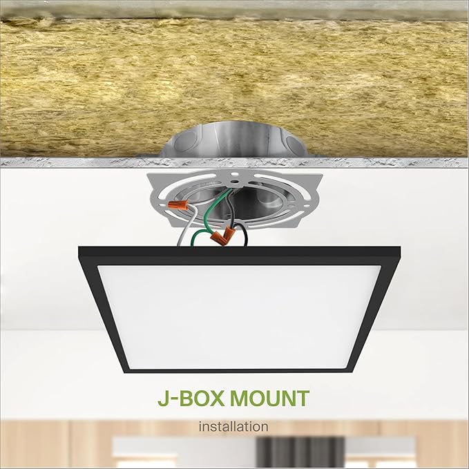 ASD LED 12" Square Flush Mount Ceiling Light Fixture, Low Profile Surface - Image 7