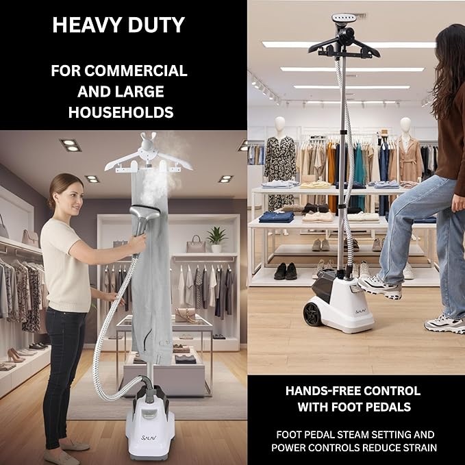 SALAV® Heavy Duty Smart Auto Shut-off Commercial Full-Size Garment Steamer - Image 4