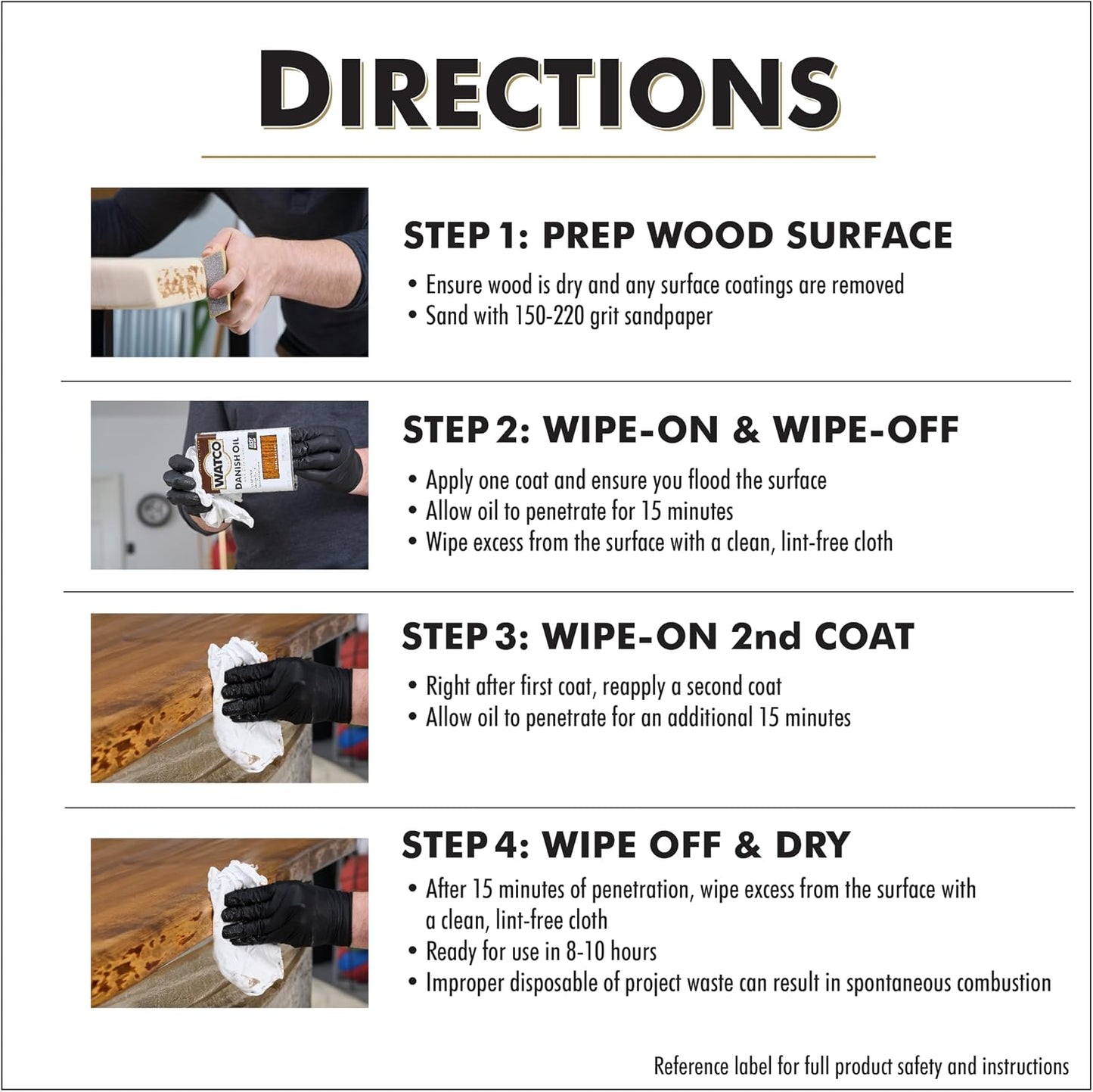Watco 242220 Danish Oil Wood Finish, Quart, Dark Walnut
