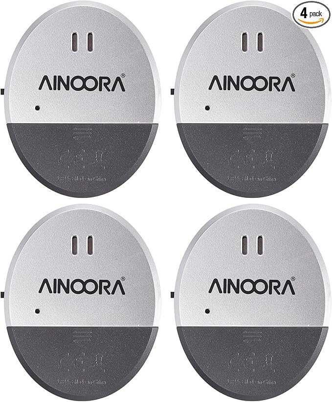 Window Alarm Sensors 4 Pack, Glass Break Sensor 130DB Loud Window Vibration by AINOORA