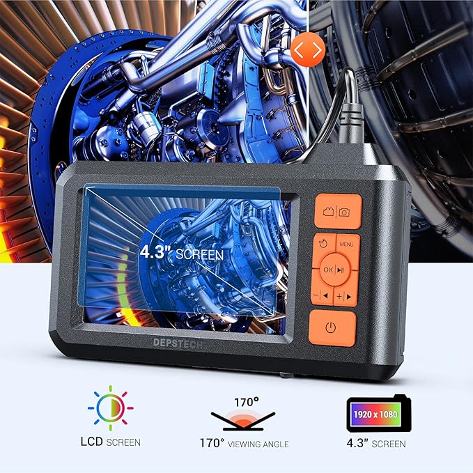 DEPSTECH Dual Lens Industrial Endoscope, 1080P Digital Borescope Inspection - Image 5