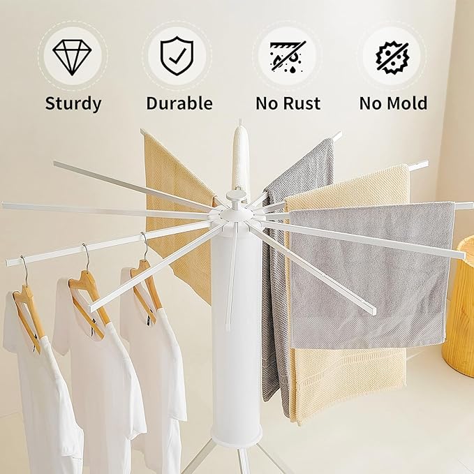 JOOM Tripod Clothes Drying Rack, Garment Rack Portable and Foldable Space - Image 3