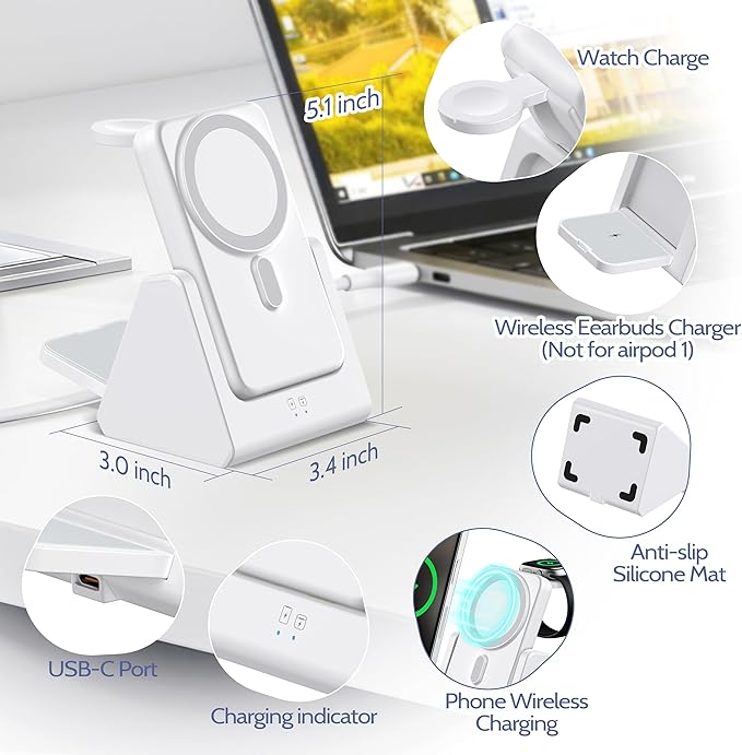 Smtcsl 3-in-1 Wireless Charging Station: Portable 10000mAh Power Bank Charger - Image 6