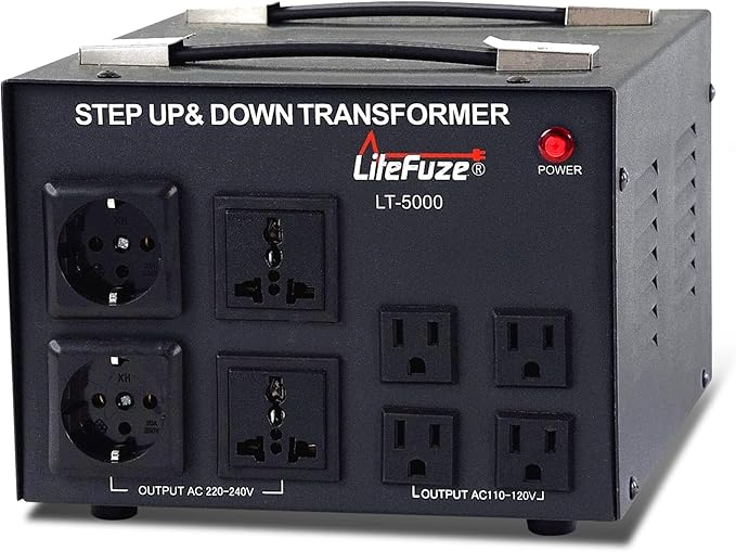 LiteFuze 5000 Watt Voltage Converter Transformer Step Up/Down - 110v to 220v / - Image 4