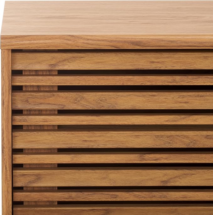 SAFAVIEH ESMA TV Stand for up to 65" Flatscreen – Oak Brown, Sliding Doors - Image 10