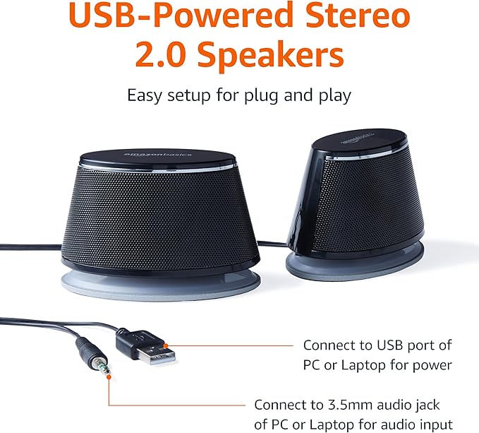 Amazon Basics Stereo 2.0 Speakers - Image 2