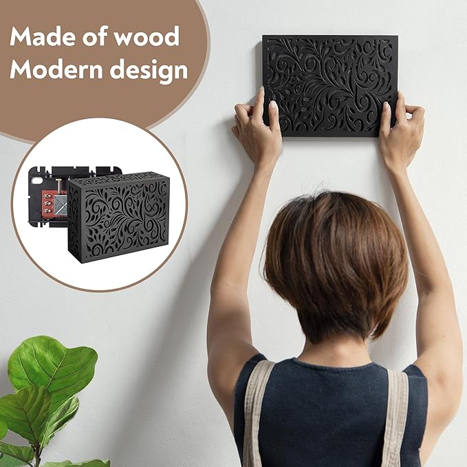 Black Decorative Doorbell Cover Box, Weather Protection Housing Modern Black – - Image 5