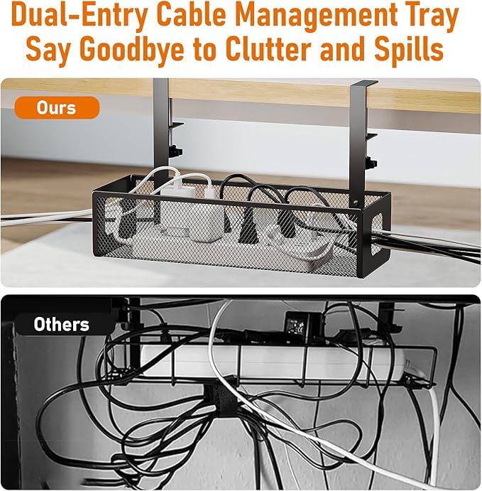 DELAMU Under Desk Cable Management Tray - Image 5