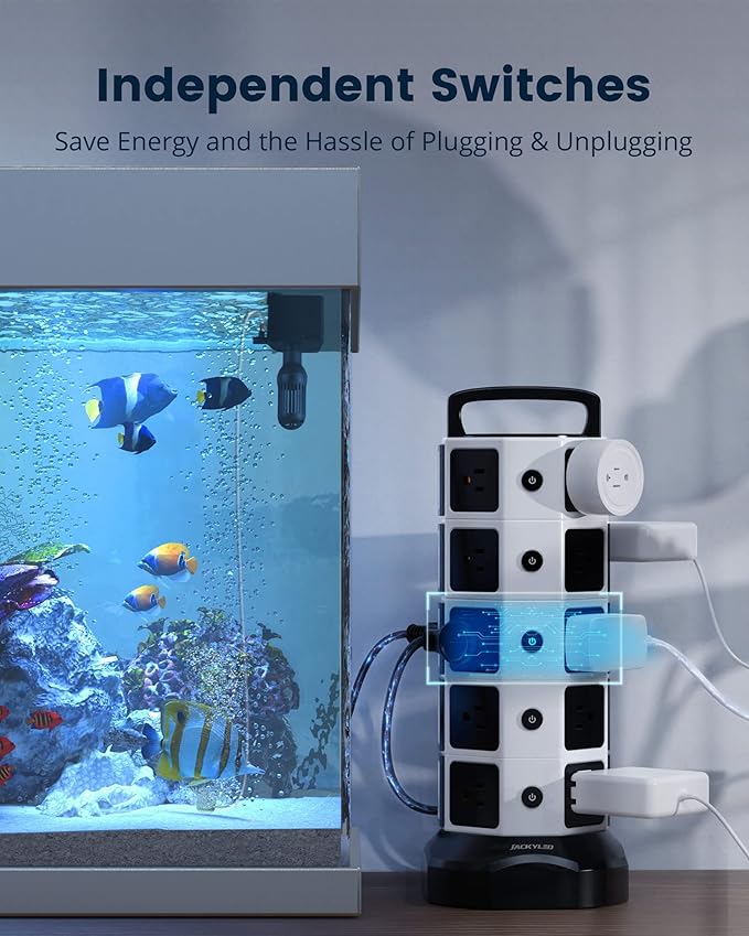 Power Strip Tower Surge Protector, 20 Outlets 6 USB Charging Station, Extension - Image 4