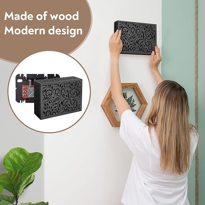 Black Decorative Doorbell Cover Box, Weather Protection Housing Modern Black – - Image 5