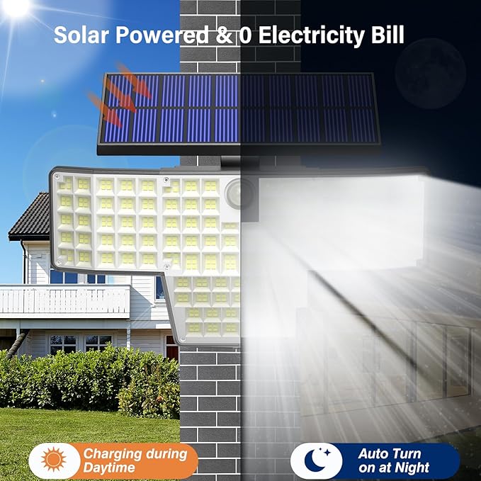 Adewalk Solar Lights Outdoor, 3500LM IP65 Waterproof Solar Street Lights - Image 3