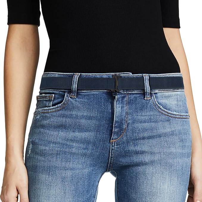 JASGOOD Women No Show Stretch Belt Elastic Web Strap Belt by JASGOOD