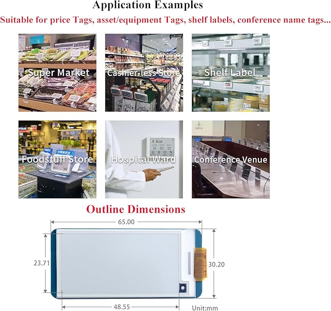 2.13inch E-Ink Display HAT V4 Version, Support Partial Refresh - Image 6