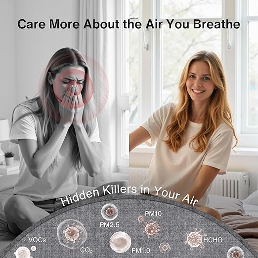 bonoch 16 in 1 Air Quality Monitor Indoor 7" Display 9 AQI+7 AQI Alerts - Image 9