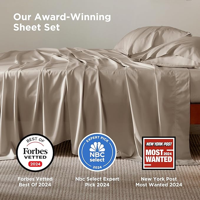 Bedsure Queen Sheet Set, Rayon Derived from Bamboo, Cooling Sheets, Breathable - Image 2