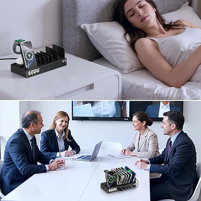 600w Charging Station for Multiple Devices, 15 in 1 Wireless Charging Station - Image 6