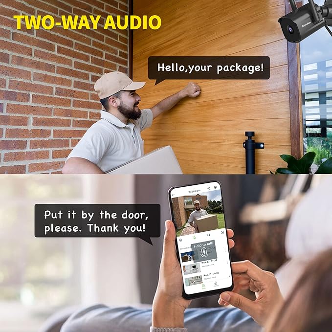 Septekon Security Camera Outdoor 2 Pack, 2.4G Wired WiFi Cameras - Image 4