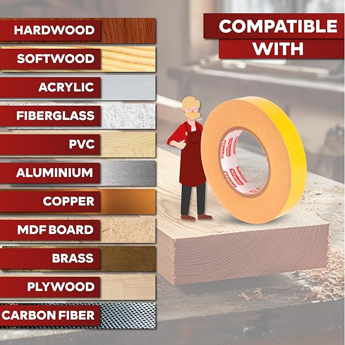 XFasten Double Sided Woodworking Tape 1 Inch x 108 Feet, Residue-Free, - Image 7