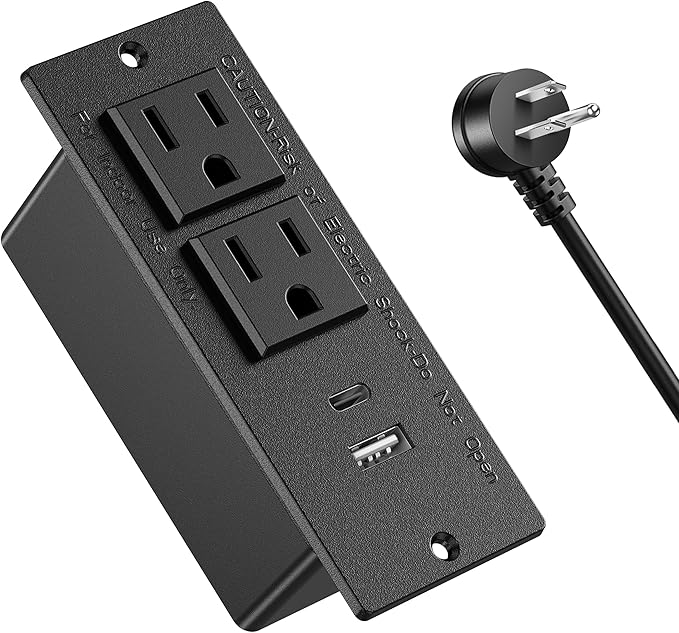 Conference Recessed Power Strip, 20W USB C Fast Charging, Furniture Recessed by Jgstkcity