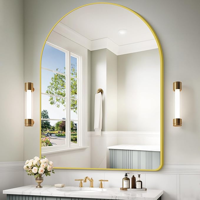 Arched Bathroom Mirror, Wall Mounted Mirror, Living Room, Vertically Hanging or - Image 2
