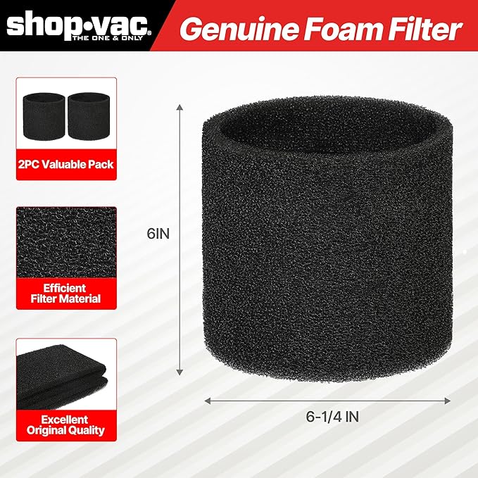 Shop-Vac 90304 Cartridge Filter and 90585 Foam Sleeve Filter, - Image 2