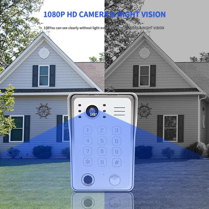 Wired Video Door Phone Kit Apartment Intercom System, 10 Inch Touch Screen - Image 6