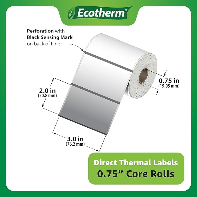 3" x 2" Mobile Printer Labels | 25 Rolls | 5250 Labels | fits Zebra ZQ630 - Image 3