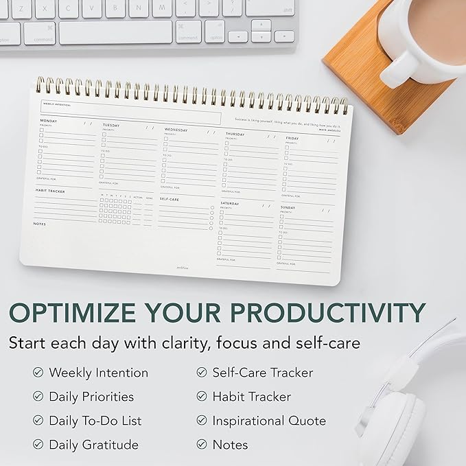 Zen & Flow - Undated Weekly Planner, Dashboard Desk Pad, To Do List Notepad - Image 2