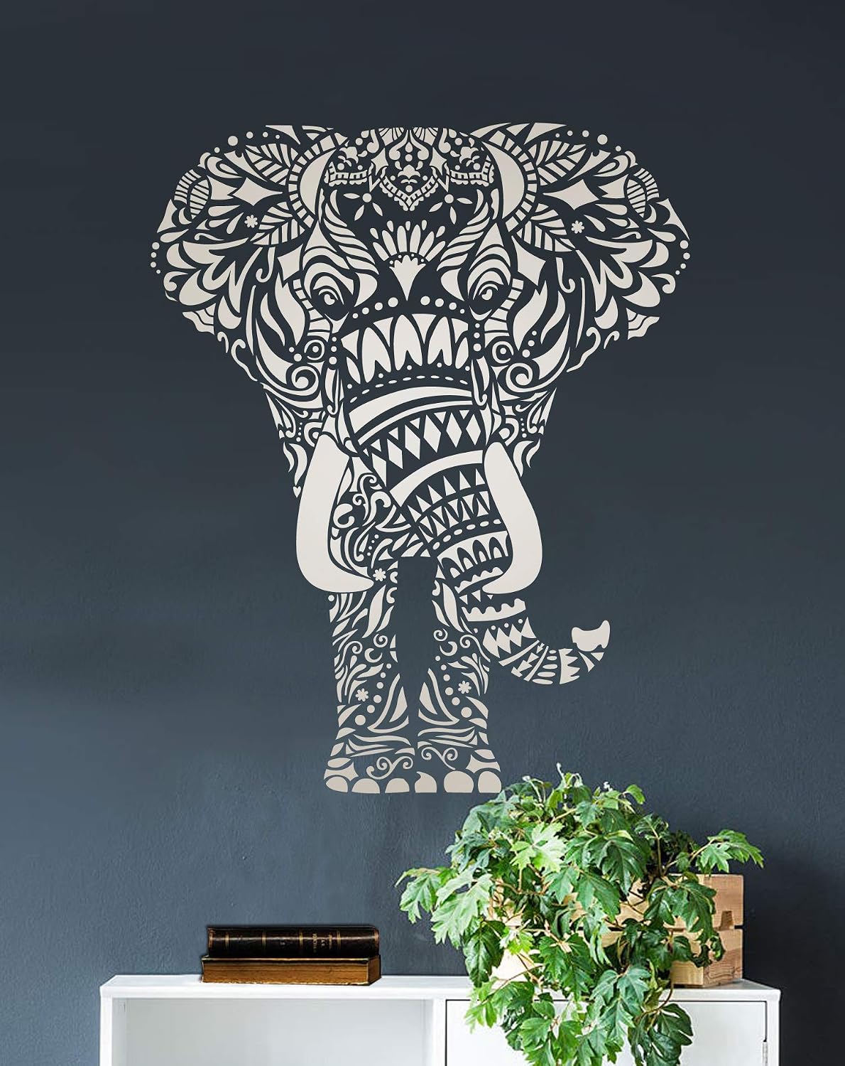 GSS Designs Wall Art Stencil (12x16Inch) - Mandala Elephant Wall Stencil - Vibrant Floral Pattern for Home Wall Decor (SL-059)