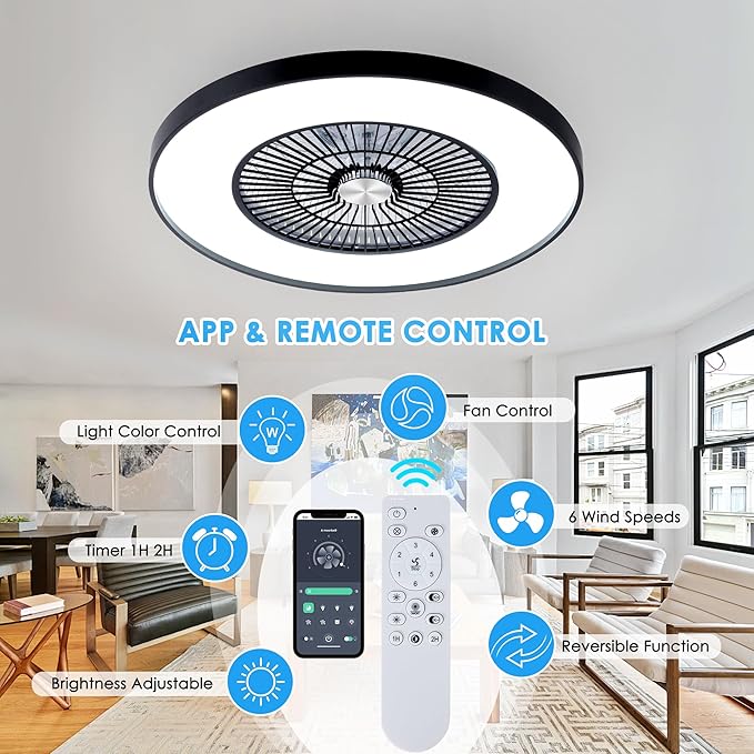 HUMHOLD 24" Bladeless Ceiling Fans - Image 5