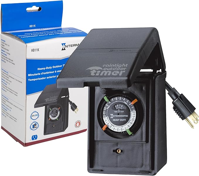 Intermatic HB11K Heavy-Duty Outdoor Plug-in Timer – 2 ON/2 Off Settings by Intermatic
