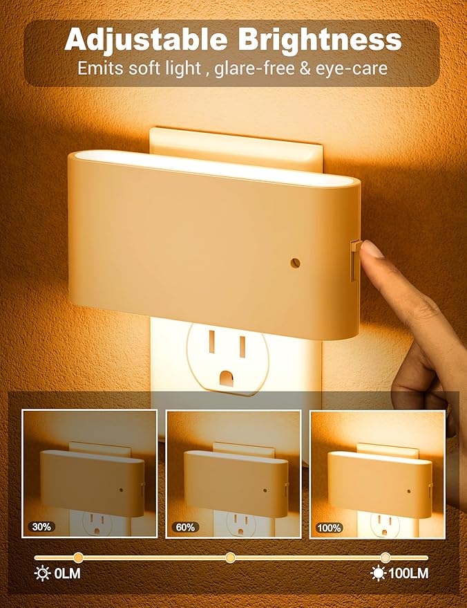JandCase LED Night Lights Plug into Wall, Amber Night Light - Image 2
