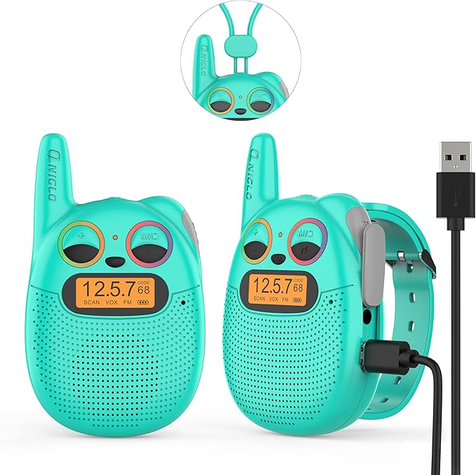 Qniglo Walkie Talkies for Kids Rechargeable, Christmas Birthday Gifts for Boys by QNIGLO