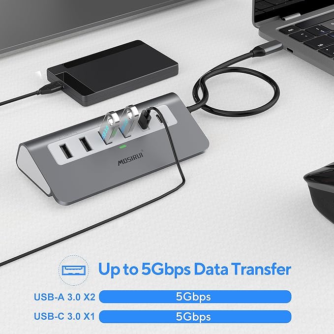 USB C Hub Multiport Adapter, Mosirui 9-in-1 USB-C Docking Station - Image 4