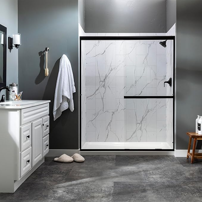 Palisade 78in x 60in x 36in Waterproof Vinyl Shower Surround Kit - Image 3