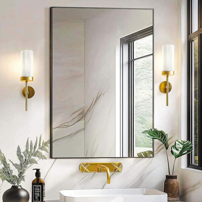 Bathroom Vanity Mirror for Wall, HD Shatterproof Glass, Hangs Horizontally or - Image 3
