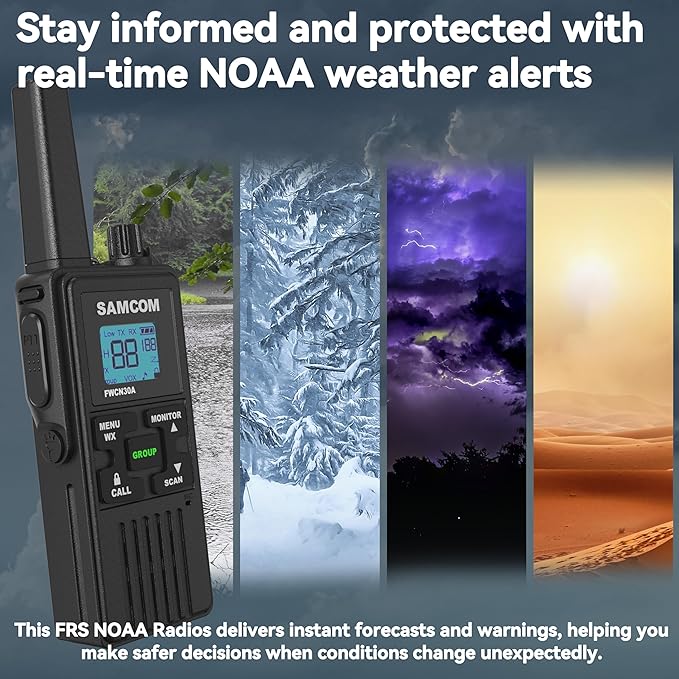 SAMCOM Walkie Talkies for Adults Long Range Rechargeable 2 Pack FWCN30A 2 Way - Image 6