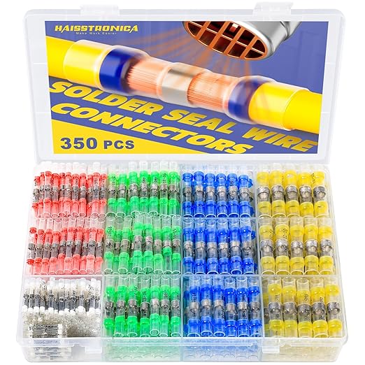 haisstronica 350PCS Solder Seal Wire Connectors, 26-10 Gauge Marine Grade Heat by HAISSTRONICA