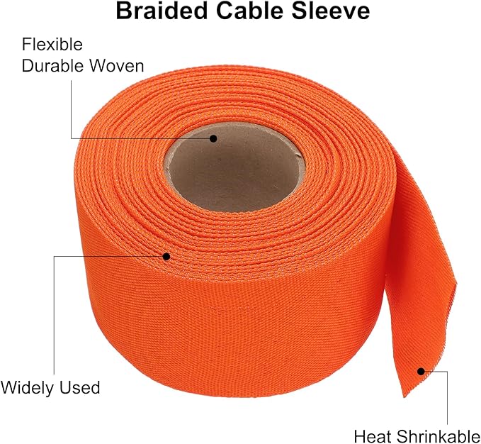 MECCANIXITY Braided Cable Sleeves Heat Shrinkable Fabric Sleeving, Network - Image 4