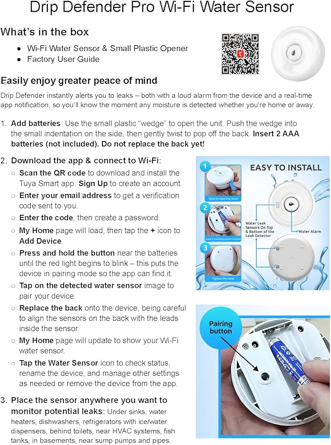 Drip Defender Pro Water Sensor | Wi-Fi Water Leak Detector - Image 4
